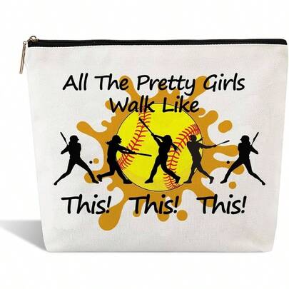 Softball Bag, A Players And Lovers, Customized Softball Bag With Lining, Cool Cosmetic Bags Purse, A Must - Have Item Softballs Moms