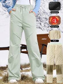 Women'S Winter Ski Pants – Waterproof Windproof Hiking Trousers, Thermal Thermal Lined & Graphene Heated Pad, Adjustable Waist & Boot, Cold-Weather Snow Pants For Skiing, Snowboarding, Hiking, Trekking & Travel Tights