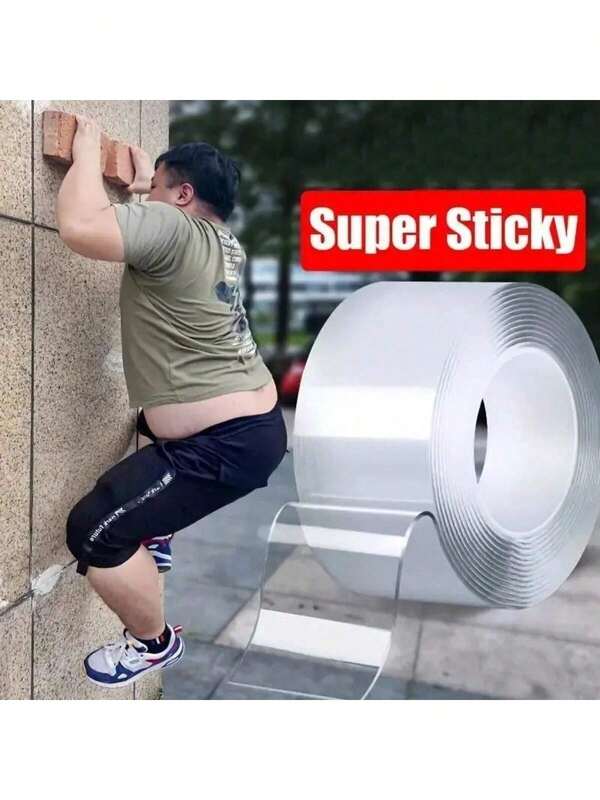 Hochviskose Nano Doppelseitiges Klebeband, Gegenstände ohne Spuren und ohne Beschädigung der Wände anbringen, mit starkem Klebstoff, stabiler als Haken, waschbares doppelseitiges Klebeband, wiederverwendbares wasserfestes doppelseitiges Klebeband für vielfältige Anwendungen