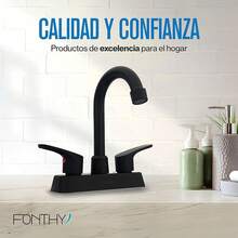 Kitchen Faucet - Matte Black With Levers - View 3