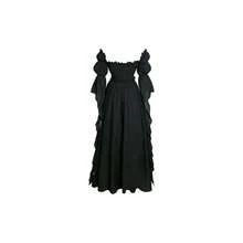 Vestido de disfraz medieval y renacentista, vestidos de época victoriana y regencia para mujeres - Pequeño-Mediano + Negro - Ver 3