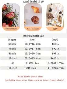 A4/8/10/6/16 Inch Interchangeable DIY Dried Flower Photo Frame, Suitable For DIY Crafts, Dried Flowers And Memorabilia - Multifunctional Gift Box And Home Decor, Perfect For Displaying Plant Specimens, Tickets, Souvenirs, Bouquets And Butterfly Decorations. (Black) (Frame Only, Transparent Acrylic, Dried Flowers Not Included) - Black. - View 11