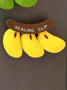 2pcs Banana Sealing Clip, Refrigerator Sticker, Food Plastic Bag, Moisture-Proof And Fresh-Keeping Clip, Milk Powder Sealing Strip, Banana Snack Sealing Clip, Creative Snack Clip, Potato Chip Clip, Household Kitchen Seasoning Bag, Food Sealing Clip, Kitchen Decoration, Indoor Decoration, Beautiful And Cute, Holiday Gift Giving, Also Very Exquisite