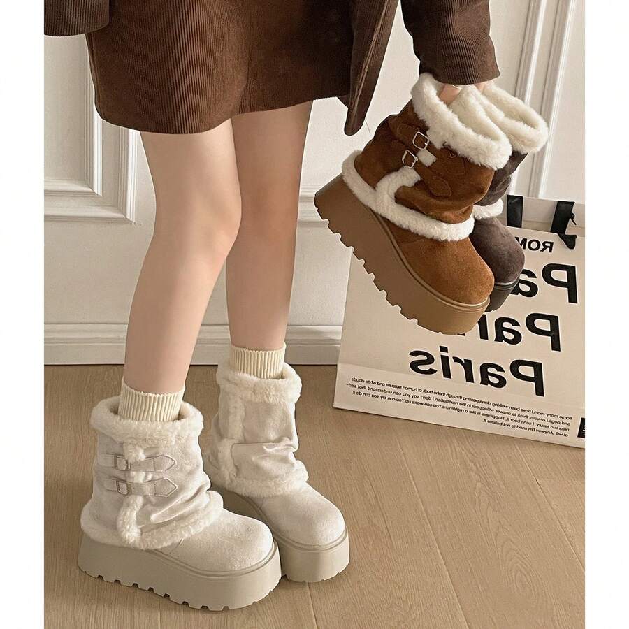 Women Snow Boots - Brown - View 1