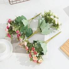 15 Heads Artificial Rose Bouquet, Bridal Bouquet, Ins Style Home Decor Flower Arrangement, Fake Flowers - Multicolor - View 5