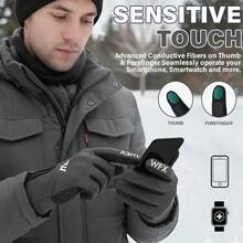 WESTWOOD FOX Guantes de invierno para pantalla táctil, antideslizantes, cálidos, resistentes al viento, térmicos, para hombres y mujeres, conducir - Gris - Ver 11