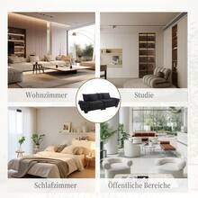 A Modern And Simple Double Sofa With A Feather Bed That Has Enough Cushioning, Cozy Yet Spacious In The Living Room/Bedroom/Office, Beige. - Black + Velvet + 2 Seat + Foam - View 11