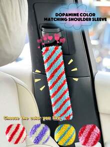 2pcs Car Seat Belt Shoulder Pads, Dopamine Lamb Wool Protective Covers, Car Decor Accessories