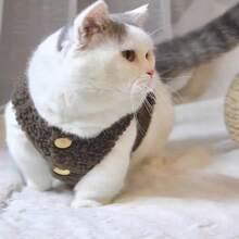 Autumn/Winter Sherpa Cat Vest, Cozy Fleece Sleeveless Jacket For British Shorthair Cats, Soft & Adorable Pet Clothes, 2 Colors Available - Brown - View 4
