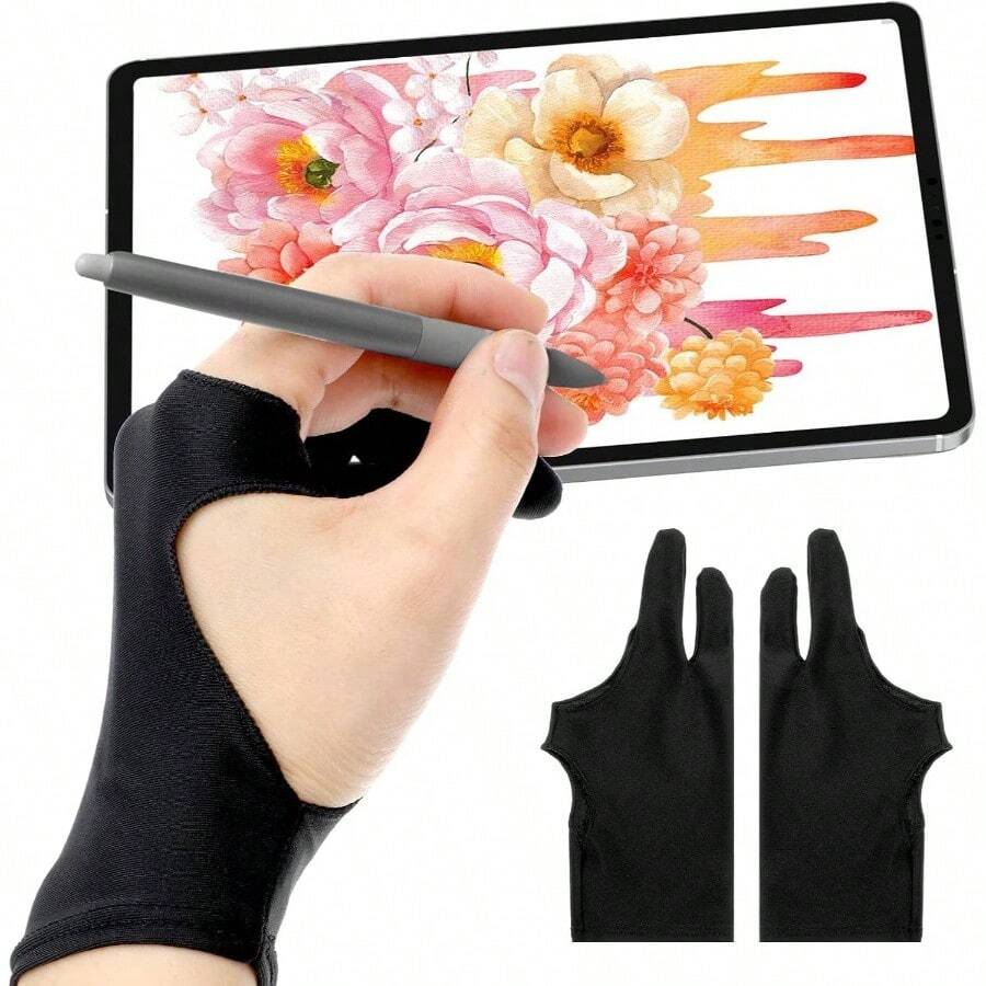 Digital Drawing Glove Graphics Drawing Tablet, Two - Finger Artist Glove Right Hand And Left Hand, Digital Art Glove Drawing Tablet, Paper Sketching 2 Pack, - M - 查看 1
