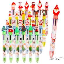 LOKIPA Christmas Multicolor Ballpoint Pen 24PCS 6 In 1 Christmas Ballpoint Pens 4 Colors Retractable Ballpoint Pens For Christmas Party School Office Random Style - Nhiều màu - Xem 2