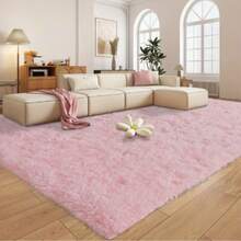 1pc Luxury Soft Plush Light Pink Carpet, Decorative Rug, Mat, Suitable For Living Room, Kitchen, Bedroom, Bathroom And More. (Slight Color Difference May Exist Due To Lighting And Display Conditions) - Baby Pink - View 7