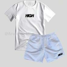 "Mauricinho" Outfit Set: 100% Cotton T-Shirt And Tactel Shorts. Immediate Shipping. - 白色+白色 - 查看 2