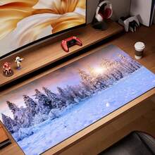 1个装鼠标垫 游戏电脑 新款定制家用键盘垫 鼠标垫 桌垫 笔记本电脑地毯 防滑鼠标垫 森林雪景 - 彩色 - 查看 52