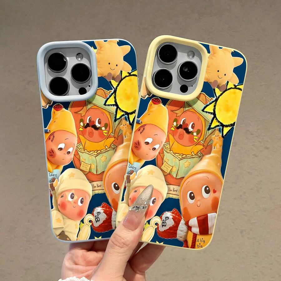 Funda para teléfono con un bonito diseño de estrellas de dibujos animados, compatible con teléfonos , 17, 16 Pro Max, 15 Pro Max, 13 y 12. Fabricada en TPU para una protección eficaz contra golpes y caídas. Ideal para niños, amigos juguetones, regalos de cumpleaños y fiestas. - Amarillo - Ver 1