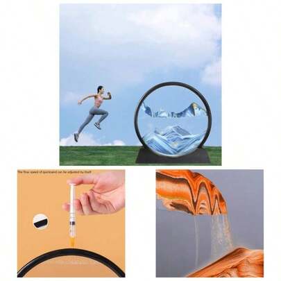 Decoracin de imagen de en movimiento 3D, movimiento lquido de paisaje de de mar profundo, vidrio redondo, pintura de mvil, regalos relajantes, grandes decoraciones de