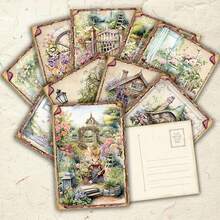 20 بطاقة بريدية قابلة للكتابة بموضوع أرنب الحديقة القديم، بطاقات تهنئة بأسلوب قصص الخيال مع رسومات يدوية، مشاهد لمنزل ريفي مزهر، ديكور قرطاسية، بطاقات بركة إبداعية، بطاقات بريدية للكتابة اليومية، هدية للأصدقاء والعائلة