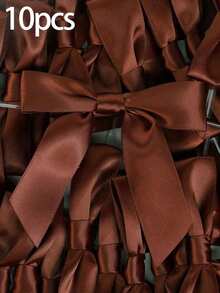 10pcs Pink Bow Decor For Holiday Party, Candy Packaging Bags, DIY Decoration, Gift Wrapping - 10pcs Brown - View 7