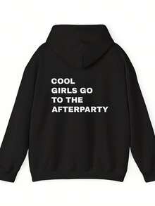 Cool Girls Go To The Afterparty Hoodie  Uni Party Sweatshirt  Casual Winter Wear Cistmas Gift  Birthday Gift Hoodie For Her,Autumn/Winter Hoodie Autumn Set - 款式24 - 查看 1