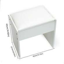 Dressing Table Stool Modern Soft Cushioned Seat Makeup Bench Piano Chair White - White - View 11