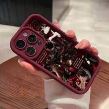 Funda para teléfono Queen of Hearts Artistry. Compatible con teléfonos ,  17,  16 Pro Max,  15 Pro Max,  13 y  12. Fabricada en TPU, ofrece protección contra golpes y caídas. Un regalo ideal para familiares, amigos, parejas, el Día de Muertos y Halloween. - Rojo - Ver 5