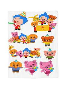 Plim Plim Anime Flannel Blanket For Girls Boys Anime Gifts Throw Blanket Cozy Plush Flannel Fleece Print Blankets Double-Layer Blanket Lightweight Fuzzy For Bed Decor - 黑色 - 查看 3
