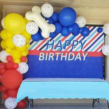 Balloons, 12 Inch Circus Balloons Red Yellow Blue And White Paw Print Puppy Balloons Colorful Confetti Latex Balloon Dog Themed Birthday Party Decorations - Đỏ Vàng Xanh - Xem 4