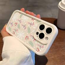 Étui de téléphone doux et antichoc de haute qualité avec un design d'arbre de Noël et de plumes, compatible avec les modèles d' 11 à 16 Pro Max et Plus. - Noir - Voir 1