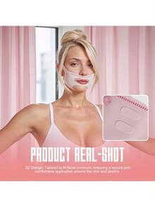 1pc New Facial Slimming Sleep Compression V-Line Shaping Bandage, Pink