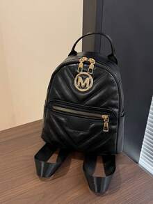 时尚休闲新款经典女士双肩包小容量两用皮革牛津手提包