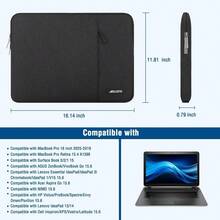 Laptop Case 16 Inch 1515.6 Inch Laptop Sleeve Compatible With MacBook Pro 16 M4 M3 M2 M1 HP    ASUS Notebook Polyester Vertical Computer Sleeve Bag With Pocket Black - Black - View 5