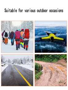 1双户外冰爪防滑鞋套，冬季雪地冰面抓地钉，弹性易安装，在冰雪路面行走必备工具