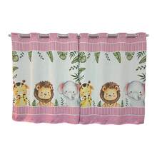 Children's Curtain 2.70 X 1.50 Microfiber 200 Thread Count Sublimated Bedroom Decoration - 粉紅狩獵 - 查看 3