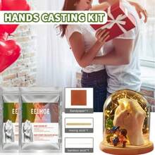 1 Set Easy To Operate, Easy To Use, Easy To Shape Couples 3D Handcasting Kit, Clone Handprint Molding And Casting Set, Delicate Hand Model Souvenir, 200g Formula, For DIY Sculpture, Memory And Anniversary Gift, 3D Clone Model Suitable For Living Room And Bedroom Decor, Ideal For Valentine's Day, Anniversary, Mother's Day, Party And Birthday - Multicolor - View 7