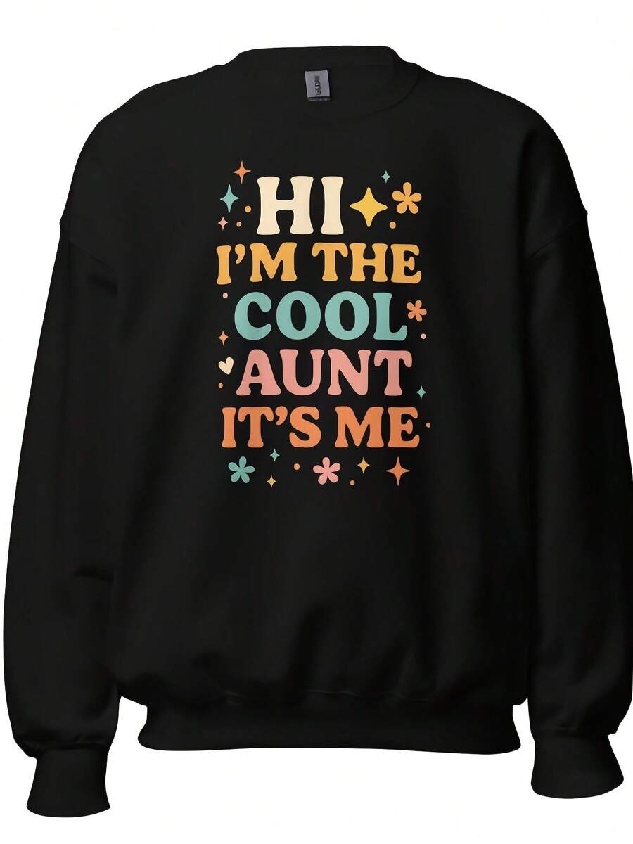 Cool Aunt Tee, It's Me, Hi I'm The Cool Aunt, Funny Auntie Gift, Mother's Day, Aunt Humor, Best Aunt Ever Shirt LP0044,Autumn/Winter Hoodie Autumn Set - 款式22 - 查看 1