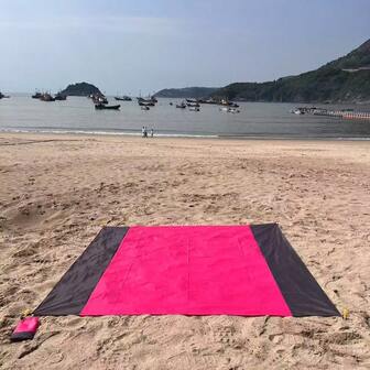 Extra Large Sand Proof Beach Blanket, 79 Inch X 83 Inch Extra Large Beach Mat, Portable Picnic Mat Suitable For Yards, Parks, Travel, Camping, And Hiking, Lightweight Beach Essential