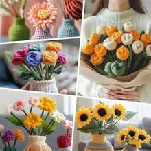 3 sợi len sữa 5 lớp nhiều màu/150g, màu thông dụng, thích hợp để móc và đan - Dùng cho thảm, quần áo, khăn quàng cổ và các dự án tự làm dành cho người mới bắt đầu, khoảng 50g*3/150g - Nhiều màu - Xem 4