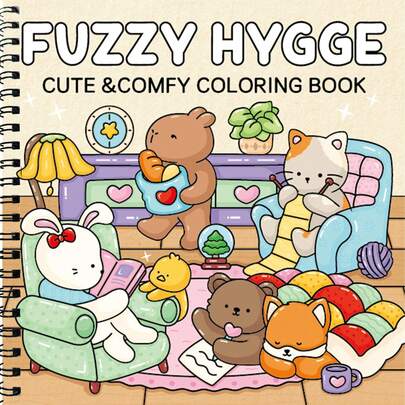 1 pièce (FUZZY HYGGE) Livre de coloriage anti-stress de bandes dessinées, Décoration de Noël CoCo > Jouets, Livre d'images, Livre de couleurs en cuir premium doux, Design de motifs simples et audacieux, Facile à concevoir, Mettant en scène des scènes de la vie, Très adapté pour les cadeaux de Noël, d'Halloween et de vacances, Convient pour offrir à des amis, à la famille et à des collègues, Relaxant le corps et l'esprit, Soulageant le stress