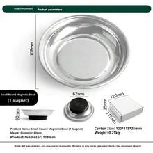Magnetic Parts Bowl Square Magnetic Tray Automatic Screw-Retaining Suction Cup For Automotive Nut, Bolt, And Screw Parts Storage Tool - Super Strong Magnets, Thickened Tray, Multiple Sizes And Shapes Available, Suitable For Nuts, Bolts, Screws, And Hardware Storage, Tools, Work Tools, DIY Tools, Toolboxes, Storage, Accessories, Organization Carts, Storage Boxes, Organization, Christmas, Men's Tools, Gifts