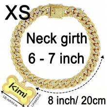1pc Customized Luxury Rhinestone Dog Cuban Link Collar, 1.3cm Wide Hiphop Pet Necklace, Suitable For Small/Medium/Large Dogs, Pet Accessories & Gift, Can Engrave Pet Name, Phone Number, Anti-Lost Ornamental,Engraved Stylish,Fashion,Colorful,Vintage,Cute,Contracted,Cuties Custom,Unique,Customized,Personalized Pet For Anniversaries,For Birthdays,Pet Supplies,2025 Halloween Accessories,Fall Décor