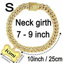 1pc Customized Luxury Rhinestone Dog Cuban Link Collar, 1.3cm Wide Hiphop Pet Necklace, Suitable For Small/Medium/Large Dogs, Pet Accessories & Gift, Can Engrave Pet Name, Phone Number, Anti-Lost Ornamental,Engraved Stylish,Fashion,Colorful,Vintage,Cute,Contracted,Cuties Custom,Unique,Customized,Personalized Pet For Anniversaries,For Birthdays,Pet Supplies,2025 Halloween Accessories,Fall Décor