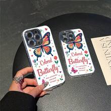 CLEAR  CASE Colorful Butterfly With Flowers And HeartsCompatible With  11 To  17 Models The Cases Lens Protection Function Ensures The Camera Remains Undamaged During Shooting  Guaranteeing Image Quality - Clear - View 6