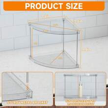 1 grande étagère de bureau triangulaire à double couche transparente, organisateur de cosmétiques, boîte de rangement pour bijoux, convient pour les produits de soins de la peau, les parfums, les cosmétiques, les cadeaux de la Saint-Valentin, la plage, la salle de bain, la chambre à coucher, grande capacité