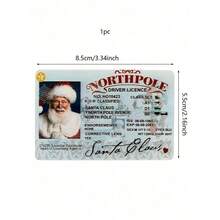1pc Santa Claus Lost Drivers License Christmas Decorations Santa Sleigh Flying License ID Card Santa Claus Card Flight License Christmas Eve Key Box Gift Xmas Tree Ornament Christmas - Nhiều màu - Xem 3
