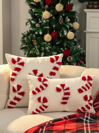 1pc Decorative Throw Pillow/Cushion Cover (Without Insert), Suitable For Apartment Decor, Living Room Sofa, Bedding Accessories, Christmas Atmosphere Decoration