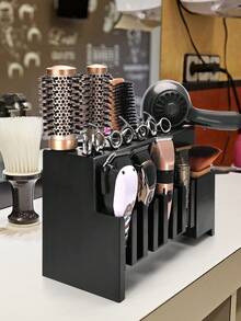 Professional Wall-Mounted Electric Hair Clipper Holder, Salon Beauty Storage Rack, Hair Styling Tool Organizer - Black - View 3