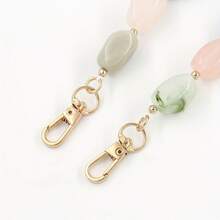 1pc Elegant Gemstone Phone Lanyard With Gold Clasp - Perfect For Hanging Phone Or Small Accessories