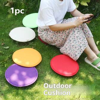 1件装户外露营坐垫，野餐垫，椅垫，加厚圆形系带坐垫，简约餐椅垫，圆形凳垫，臀垫
