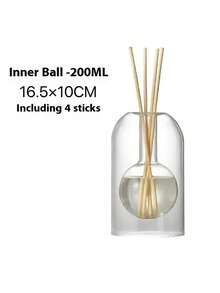 1pc Minimalist Glass Aromatherapy Diffuser Bottle, 130/200ml Fragrance Diffuser Bottle With Rattan Sticks, Transparent Glass Essential Oil Bottle For Home Decor - Multicolor - View 12