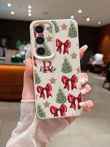 1pc Customizable Christmas Themed Phone Case, Compatible With IPhone 17 Pro Max/17 Air/15 Pro Max/16 E/14 Plus/13/12/11, S24/20 Ultra/A52/A51/A05S, Note 13 Pro Plus/10A/13C, Made Of TPU Material With Christmas Tree, Red Bow, Stars And Other Holiday Elements, Ideal Christmas Gift For Family And Friends,2025phonecase,International Version, Not The Domestic Version - White - View 7